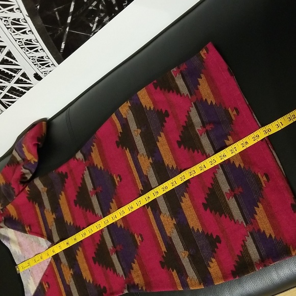 Anthropologie Everly Aztec Knit Bodycon Dress / Sz S / Red, purple - Picture 14 of 17